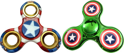 

S.Blaze Combo of 2 Amazing Metal 3 Arm Red + Green Fidget Spinner Toy for Kids & Adults(Multicolor)