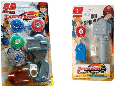 

Mahvi Toys Systems Handle Launcher Beyblade with Metal Msster Fury Spinning Tops( 2 Pcs)(Multicolor)