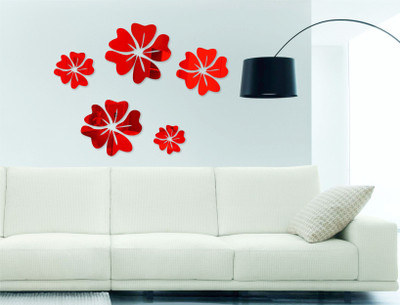 Naveed Arts  Acrylic wall sticker Sticker(Pack of 1, Red mirror