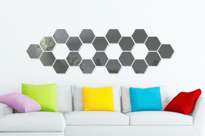 

Naveed Arts  Acrylic wall sticker Sticker(Pack of 1, Grey mirror
