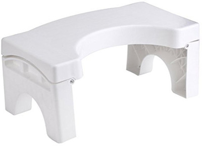 

Truphe Folding Squat stool Bathroom Step Stool Potty Chair for Western Toilets - White (Size - 7 Inch) Stool(White)