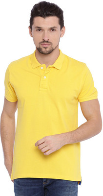Concepts Solid Men Polo Neck Yellow T-Shirt