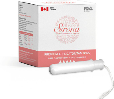

SIRONA Premium Applicator - Super Plus Heavy Flow Tampons(Pack of 16)