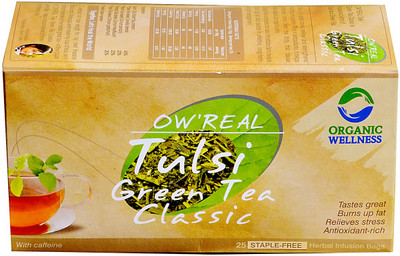 

Organic Wellness OW' Real Tulsi Green Tea Classic Tulsi Green Tea Bags(25 Bags, Box)