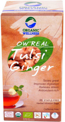 

Organic Wellness OW' Real Tulsi Ginger Ginger Tea Bags(25 Bags, Box)
