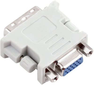 

LipiWorld TV-out Cable DVI 24+5 male to vga 15 pin female convertor/adapter for dual monitor display(White, For Laptop)