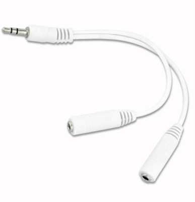 

LipiWorld TV-out Cable 3.5mm Stereo Jack Y Splitter Cable (White)(White, For Laptop)