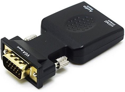 

LipiWorld TV-out Cable VGA Male to HDMI with Audio HD Video Cable Converter Adapter 1080P for PC TV Laptop DVD(Black, For TV)