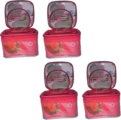 

Addyz Pack of 4 Pieces Dual Kit Women Accessories Storage Jewellery Vanity Box(Red, Pink)