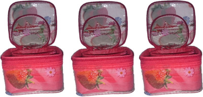 

Addyz Pack of 3 Pieces Dual Kit Women Accessories Storage Jewellery Vanity Box(Red, Pink)