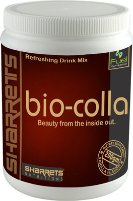 

SHARRETS NUTRITIONS BIO-COLLA 200G REFRESHING DRINK MIX [(For Beautiful Skin , Hair & Nails) 9000 mg Fish Collagen , 10,000 mcg BIOTIN , 50mg Hyaluronic Acid & 120 mg Vitamin C per serving of 10 grams.(200 g)