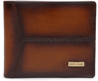 

Brune Men Brown Genuine Leather Wallet(6 Card Slots)