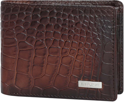 

Brune Men Brown Genuine Leather Wallet(6 Card Slots)