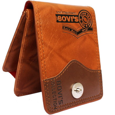 

Bovi Men Brown Artificial Leather Wallet(10 Card Slots)