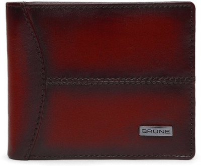 

Brune Men Red Genuine Leather Wallet(6 Card Slots)