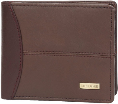

Brune Men Brown Genuine Leather Wallet(6 Card Slots)