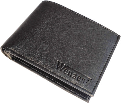

Wenzest Men Black Artificial Leather Wallet(10 Card Slots)