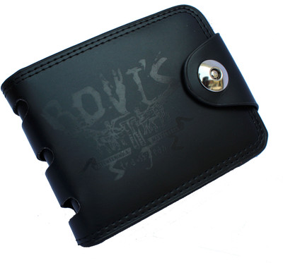 

Bovi Men Black Artificial Leather Wallet(10 Card Slots)