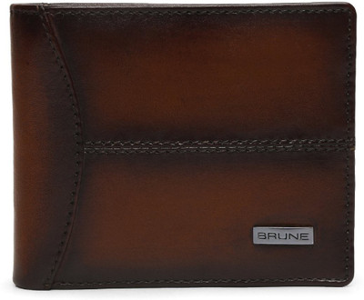 

Brune Men Brown Genuine Leather Wallet(6 Card Slots)