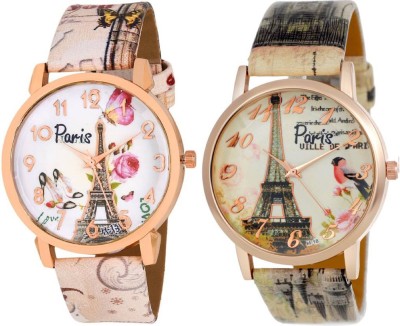 KNACK attractive Eiffel Tower design upcoming stylish bracelet leather belt paris love women combo T17 Watch  - For Girls   Watches  (KNACK)
