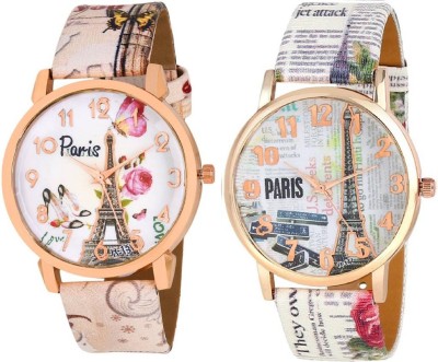 KNACK attractive Eiffel Tower design upcoming stylish bracelet leather belt paris love women combo T18 Watch  - For Girls   Watches  (KNACK)