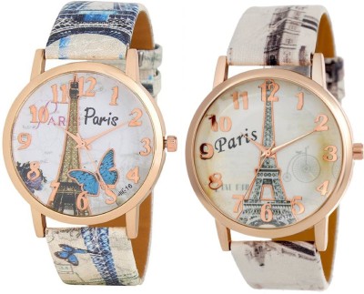 KNACK attractive Eiffel Tower design upcoming stylish bracelet leather belt paris love women combo T11 Watch  - For Girls   Watches  (KNACK)