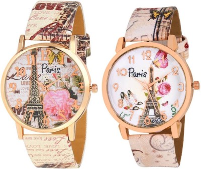 KNACK attractive Eiffel Tower design upcoming stylish bracelet leather belt paris love women combo T2 Watch  - For Girls   Watches  (KNACK)