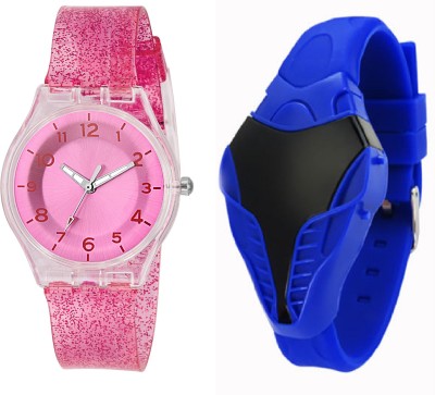 COSMIC BLUE COBRA DIGITAL LED BOYS WATCH WITH XYZ-SPARKLING DARK PINK FEATHER OR LIGHT WEIGHT children Watch  - For Boys & Girls   Watches  (COSMIC)
