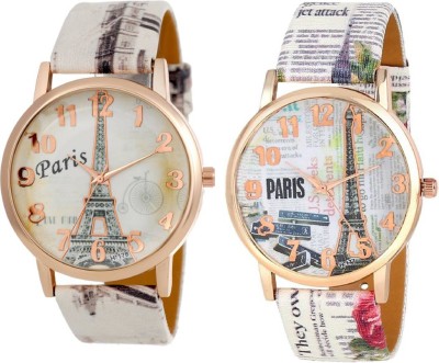 KNACK attractive Eiffel Tower design upcoming stylish bracelet leather belt paris love women combo T27 Watch  - For Girls   Watches  (KNACK)