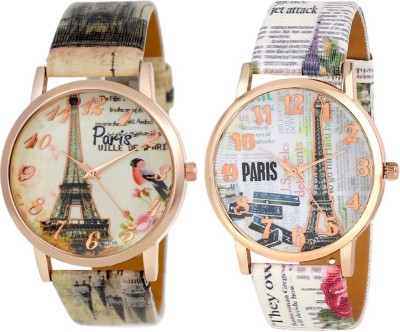 KNACK attractive Eiffel Tower design upcoming stylish bracelet leather belt paris love women combo T28 Watch  - For Girls   Watches  (KNACK)