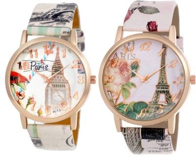 KNACK attractive Eiffel Tower design upcoming stylish bracelet leather belt paris love women combo T19 Watch  - For Girls   Watches  (KNACK)
