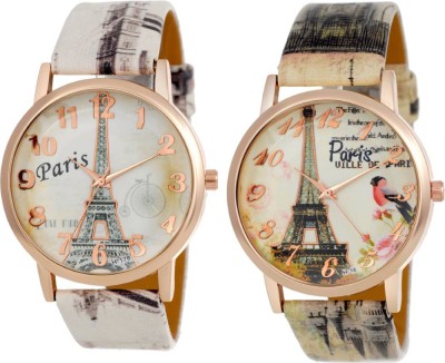 KNACK attractive Eiffel Tower design upcoming stylish bracelet leather belt paris love women combo T26 Watch  - For Girls   Watches  (KNACK)