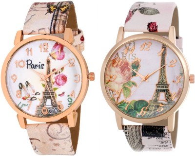 KNACK attractive Eiffel Tower design upcoming stylish bracelet leather belt paris love women combo T15 Watch  - For Girls   Watches  (KNACK)