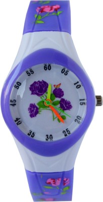 VITREND â?¢ Blue001 Flower Pattern Silicone New Watch  - For Boys & Girls   Watches  (Vitrend)