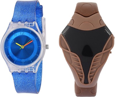 COSMIC brown cobra digital led boys watch with XYZ-SPARKLING DARK BLUE feather or light weight children Watch  - For Boys & Girls   Watches  (COSMIC)