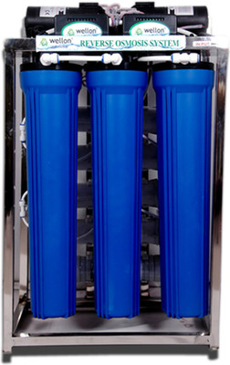 

Wellon 50 LPH Commercial 50 L RO + UV Water Purifier(Silver, Blue), Blue;silver