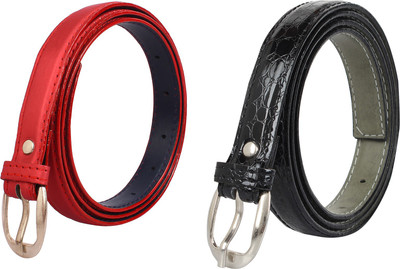 

styles creation Women Party, Casual, Formal Red, Black Artificial Leather Belt, Black;red
