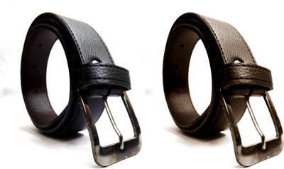 

LAER Men & Women Casual Black, Brown Synthetic Belt