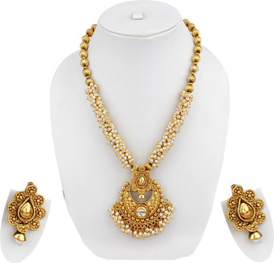 Jewels Capital Alloy Gold-plated Gold, White Jewellery Set(Pack of 1)