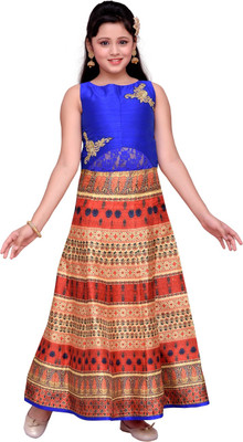 75 OFF on HUNNY BUNNY Girls Maxi Full Length Party Dress Blue