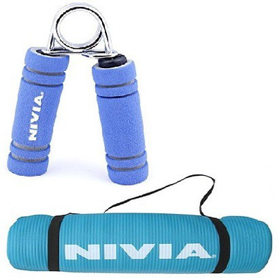 

Nivia Combo of Two, One Yoga Mat (Blue) and One Foam Hand Grip- Gym & Fitness Kit