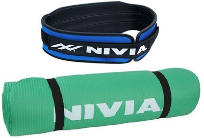 

Nivia Combo of Two, One Yoga Mat (Green) and One Slimming Belt- Gym & Fitness Kit