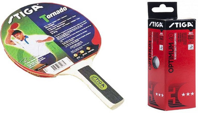 

Stiga Combo Of Two, One Tornado Table tennis Racquet , and One OPTIMUM 40+ Ping Pong Ball Box- Table Tennis Kit