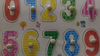 

bigsteppers WOODEN NUMBERS WITH KNOBS FOR KIDS(Multicolor)