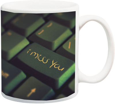 

Stylotrendz I Miss you Keyboard Design Print Coffee Ceramic Mug(325 ml), White