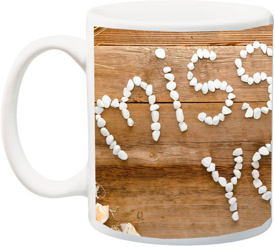 

Stylotrendz Miss you beautiful print Coffee Ceramic Mug(325 ml), White