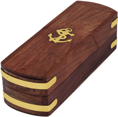 

Craft Art India Designer Anchor Art Wood Pencil Box(Set of 1, Brown)