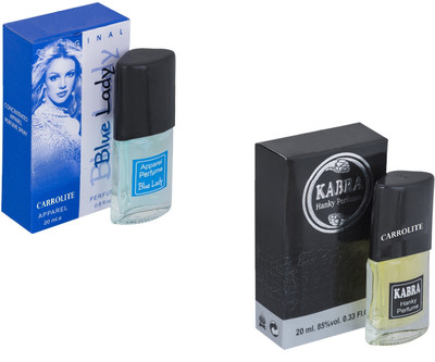 

Carrolite Set of 2 Blue lady-Kabra Black Perfume Eau de Parfum - 20 ml(For Men & Women)