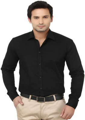 Comfort Line Men Solid Formal Black Shirt