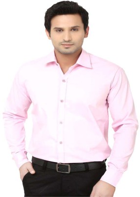 Comfort Line Men Solid Formal Pink Shirt